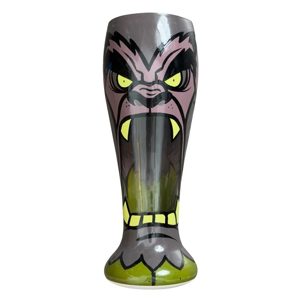 Top Shelf Barware Halloween Party Werewolf Hand Painted Glassware